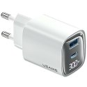 USAMS Ład. siec. CC229 30W GaN USB-C/USB-A Fast Charging XC Series biały/white CC229TC02