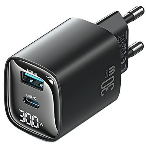 USAMS Ład. siec. CC229 30W GaN USB-C/USB-A Fast Charging XC Series czarny/black CC229TC01