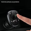 USAMS Zestaw głośnomówiący C21 z transmiterem FM, Bluetooth 5.0, MP3, 2xUSB 3,4A czarny/black CC115GC01 (US-CC115)