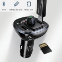 USAMS Zestaw głośnomówiący C21 z transmiterem FM, Bluetooth 5.0, MP3, 2xUSB 3,4A czarny/black CC115GC01 (US-CC115)