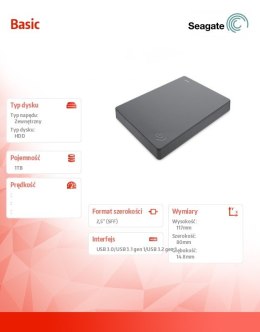 Dysk Basic 1TB 2,5 STJL1000400 Grey