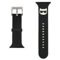 Karl Lagerfeld Pasek KLAWLSLCK Apple Watch 42/44/45/49mm czarny/black strap Silicone Choupette Heads
