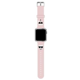Karl Lagerfeld Pasek KLAWLSLCKP AppleWatch 42/44/45/49mm różowy/pink strap Silicone Karl & Choupette Heads