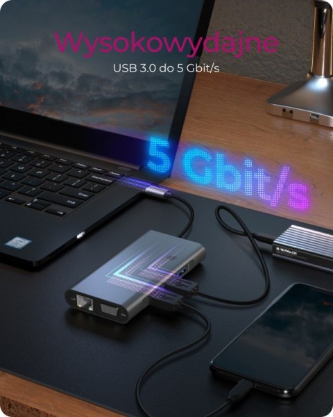 Stacja dokująca IB-DK4040-CPD TYPE-C z dwoma interfejsami wideo