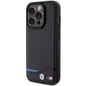 BMW BMHMP15L22NBCK iPhone 15 Pro 6.1" czarny/black hardcase Leather Carbon MagSafe