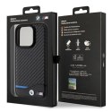 BMW BMHMP15L22NBCK iPhone 15 Pro 6.1" czarny/black hardcase Leather Carbon MagSafe