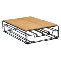 Organizer na kapsułki kawy Czarny Naturalny Metal Bambus 21 x 57 x 8,5 cm