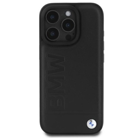 BMW BMHCP16LSLLBK iPhone 16 Pro 6.3" czarny/black hardcase Leather Hot Stamp