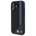 BMW BMHMP16S23PUTRK iPhone 16 6.1"czarny/black hardcase M Meshed Tricolor Stripes MagSafe