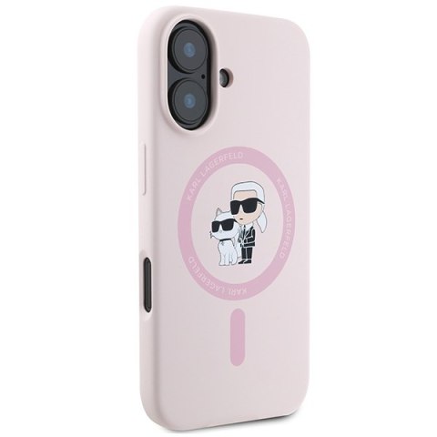 Karl Lagerfeld KLHMP16MSCMKCRHP iPhone 16 Plus 6.7" różowy/pink hardcase Silicone Karl&Choupette Ring MagSafe