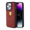 Ferrari FEHCP15LRDUR iPhone 15 Pro 6.1" czerwony/red hardcase Leather Stitched Lines