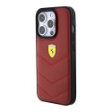 Ferrari FEHCP15LRDUR iPhone 15 Pro 6.1" czerwony/red hardcase Leather Stitched Lines