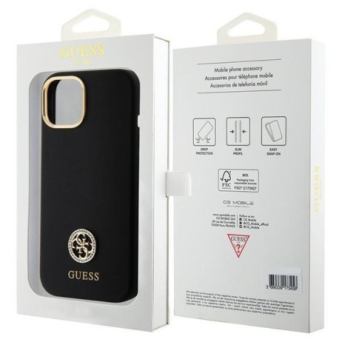 Guess GUHCP15SM4DGPK iPhone 15 / 14 / 136.1" czarny/black hardcase Silicone Logo Strass 4G
