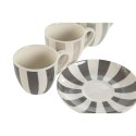 Zestaw 6 filiżanek z talerzykami Home ESPRIT Kolor Zielony Beżowy Szary Porcelana 90 ml 8,5 x 6,2 x 5,5 cm