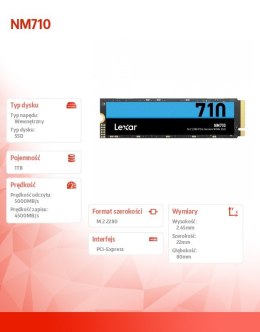 Dysk SSD NM710 1TB NVMe M.2 2280 5000/4500MB/s