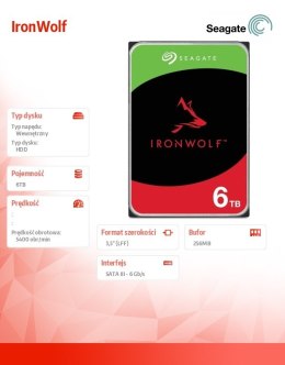 Dysk IronWolf 6TB 3,5 256MB ST6000VN006