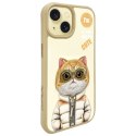 Nimmy etui iPhone 15 6.1" khaki Cool&Cute 2.0 Cat