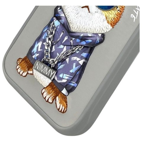 Nimmy etui iPhone 15 Pro 6.1" szary/gray Glasses Cool Cat