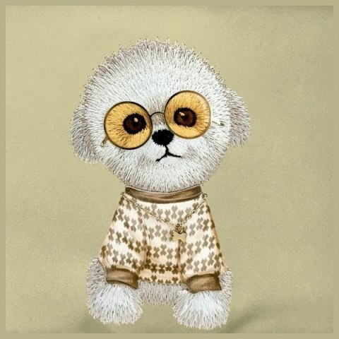 Nimmy Nerka na ramię khaki Crossbody Glasses Cool Dog