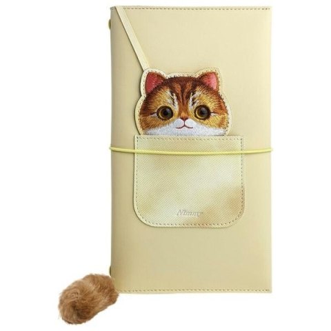 Nimmy Zestaw 2w1 notatnik + długopis khaki Big Eyed Pet 2.0 Cat