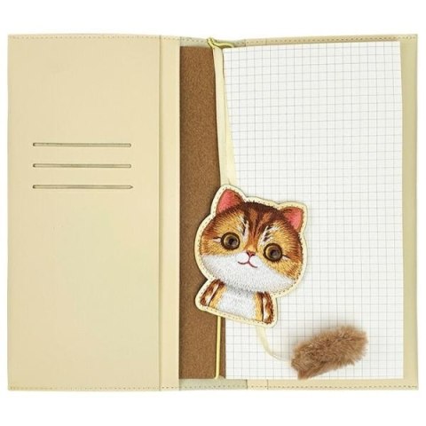 Nimmy Zestaw 2w1 notatnik + długopis khaki Big Eyed Pet 2.0 Cat