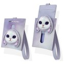 Nimmy Zestaw 3w1 torebka na telefon + portfel + etui na lokalizator fioletowy/purple Big Eyed Pet 2.0 Rabbit