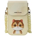 Nimmy Zestaw 3w1 torebka na telefon + portfel + etui na lokalizator khaki Big Eyed Pet 2.0 Cat