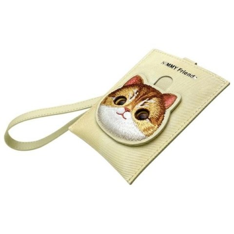 Nimmy Zestaw 3w1 torebka na telefon + portfel + etui na lokalizator khaki Big Eyed Pet 2.0 Cat