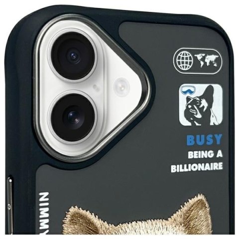 Nimmy etui iPhone 16 6.1" czarny/black Cool&Cute 2.0 Dog