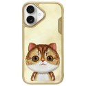 Nimmy etui iPhone 16 6.1" khaki Big Eyed Pet 2.0 Cat