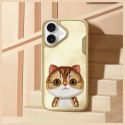 Nimmy etui iPhone 16 6.1" khaki Big Eyed Pet 2.0 Cat