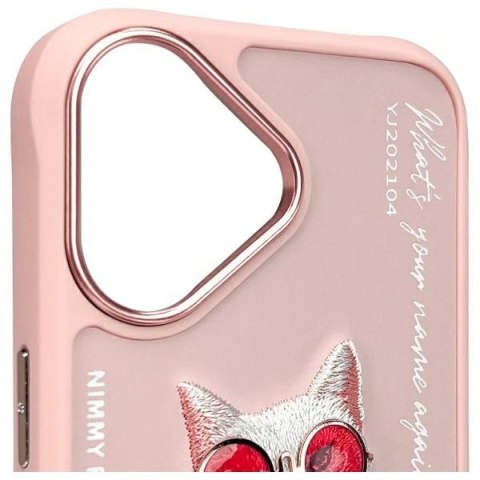 Nimmy etui iPhone 16 6.1" różowy/pink Glasses Cool Cat
