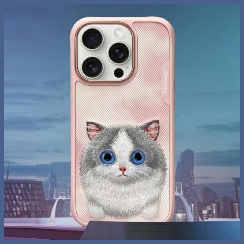 Nimmy etui iPhone 16 Pro Max 6.9" różowy/pink Big Eyed Pet 2.0 Cat