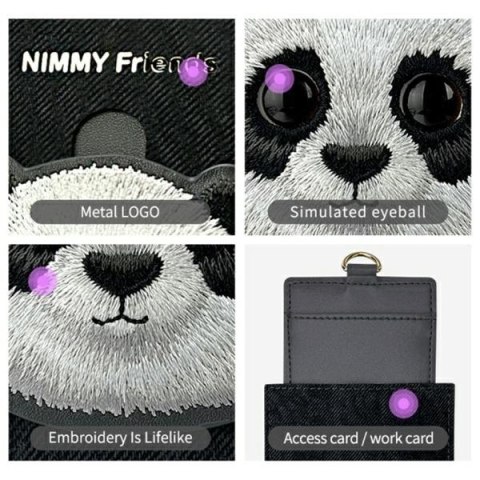 Nimmy portfel na karty czarny/black Big Eyed Pet 2.0 Cat