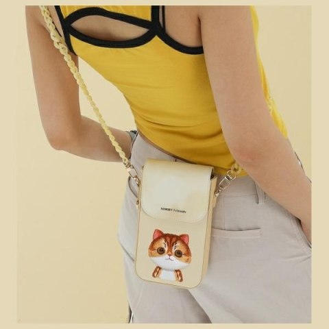 Nimmy torebka na telefon khaki Big Eyed Pet 2.0 Cat