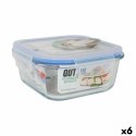 Kwadratowe pudełko na lunch z pokrywką Quttin Przezroczysty 750 ml 16 x 16 x 7 cm (6 Sztuk)