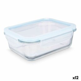 Pojemnik na Lunch Przezroczysty Silikon Szkło borokrzemowe 1 L 22 x 7 x 16,5 cm (12 Sztuk)