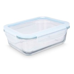 Pojemnik na Lunch Przezroczysty Silikon Szkło borokrzemowe 1 L 22 x 7 x 16,5 cm (12 Sztuk)