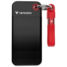 Verbatim Dysk SSD 2TB - brelok do kluczy z kablem USB 3.2 gen.2 czarno-czerwony/black-red 32196