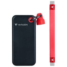 Verbatim Dysk SSD 2TB - brelok do kluczy z kablem USB 3.2 gen.2 czarno-czerwony/black-red 32196