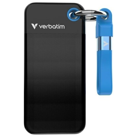 Verbatim Dysk SSD 2TB - brelok do kluczy z kablem USB 3.2 gen.2 czarno-niebieski/black-blue 32195