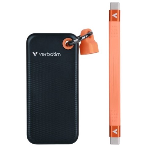 Dysk Zewnętrzny Verbatim Pocket SSD 2TB - brelok do kluczy z kablem USB-C 3.2 gen.2 czarno-pomarańczowy/black-orange 32197