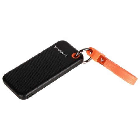 Dysk Zewnętrzny Verbatim Pocket SSD 2TB - brelok do kluczy z kablem USB-C 3.2 gen.2 czarno-pomarańczowy/black-orange 32197