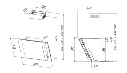 Okap AKPO WK-4 MIRT ECO 50 CZARNY