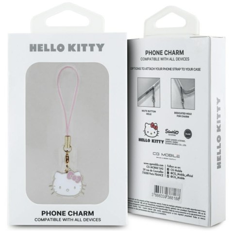Hello Kitty zawieszka HKCPMKHP Phone Strap różowy/pink Charm Kitty Head