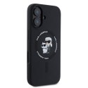 Karl Lagerfeld KLHMP16SSCMKCRHK iPhone 16 6.1" czarny/black hardcase Silicone Karl&Choupette Ring MagSafe