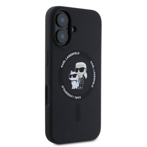 Karl Lagerfeld KLHMP16SSCMKCRHK iPhone 16 6.1" czarny/black hardcase Silicone Karl&Choupette Ring MagSafe