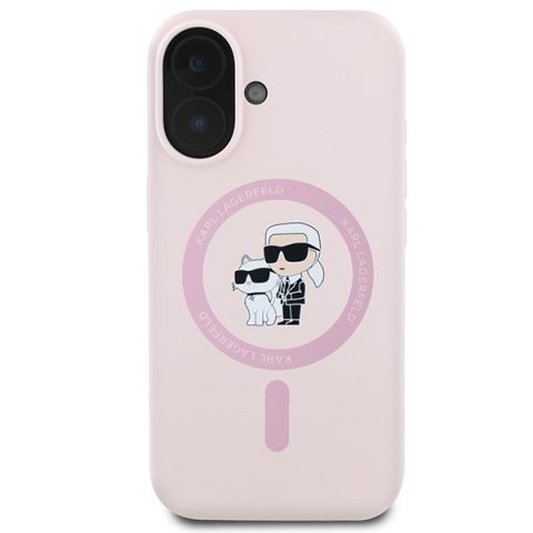 Karl Lagerfeld KLHMP16SSCMKCRHP iPhone16 6.1" różowy/pink hardcase Silicone Karl&Choupette MagSafe
