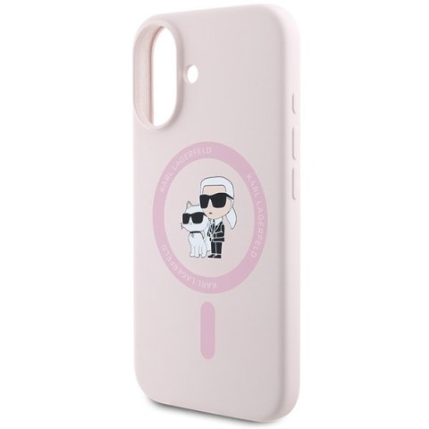 Karl Lagerfeld KLHMP16SSCMKCRHP iPhone16 6.1" różowy/pink hardcase Silicone Karl&Choupette MagSafe
