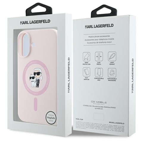 Karl Lagerfeld KLHMP16SSCMKCRHP iPhone16 6.1" różowy/pink hardcase Silicone Karl&Choupette MagSafe
